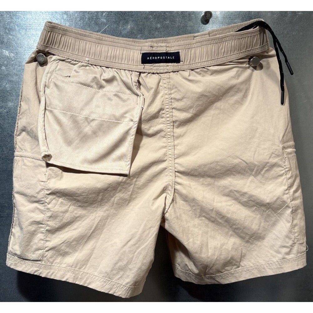 Aeropostale Tech Utility Cargo Jogger Shorts Stretch Beige Men’s XS 6" 28" Waist - Picture 16 of 16